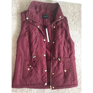 Fur lined burgundy vest